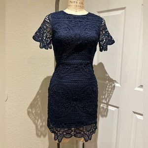 J.O.A. | navy lace mini dress